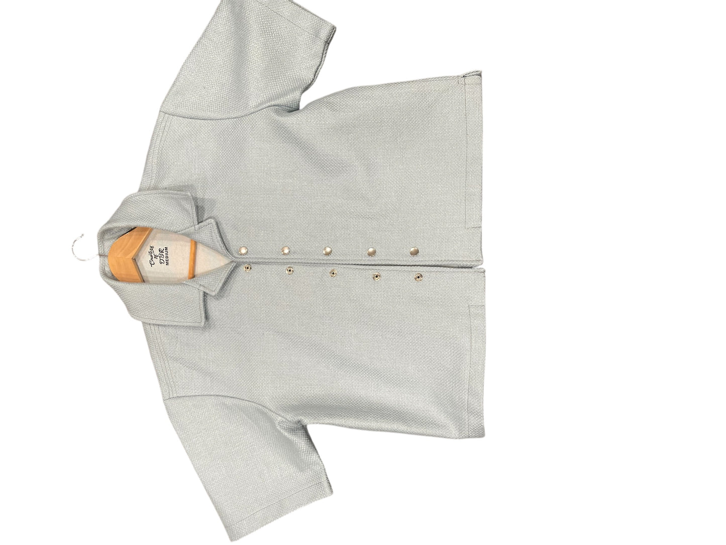 Light-Blue Cropped Button-Up