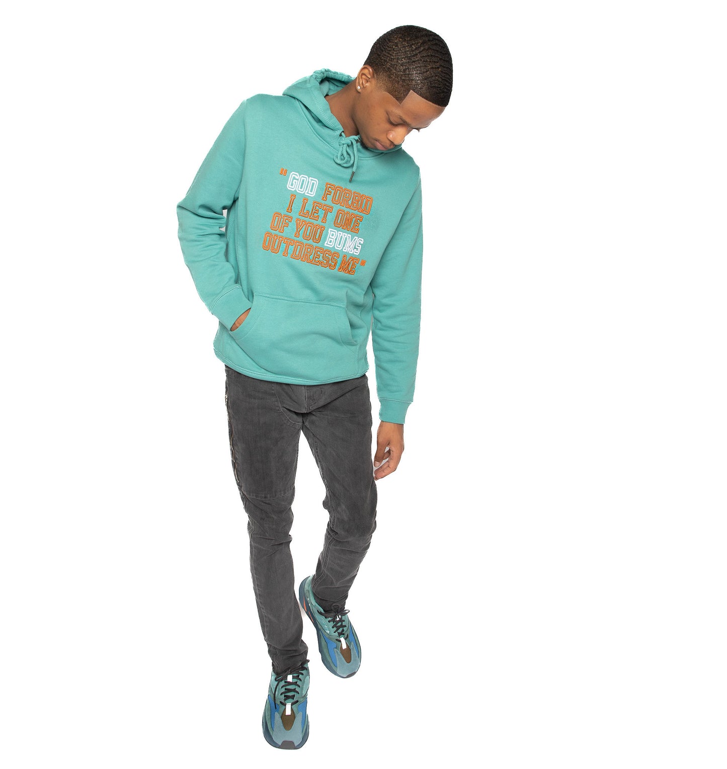 “GOD FORBID” Hoodie (Aqua)