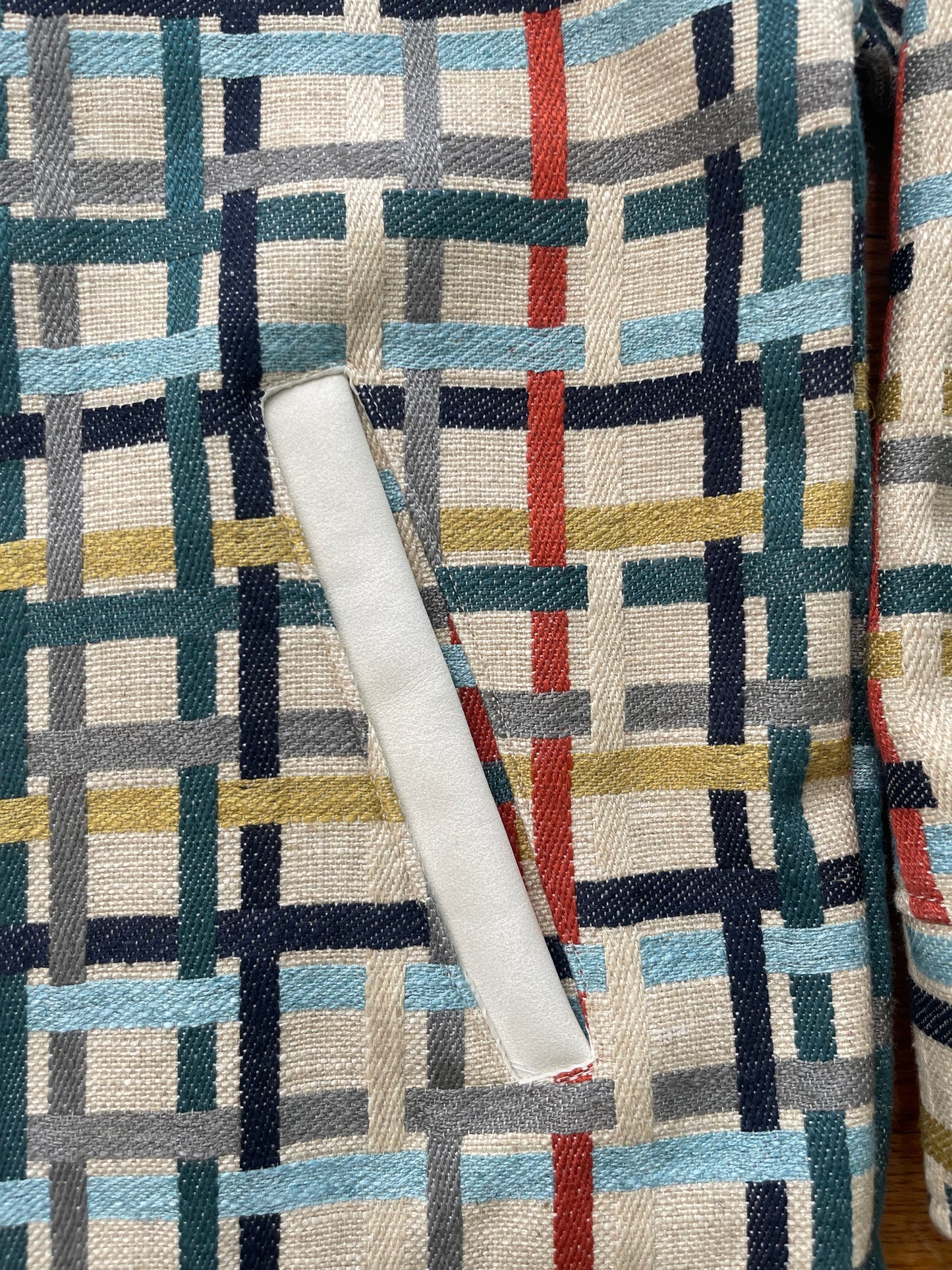 Multi colored jacket with DBR patch