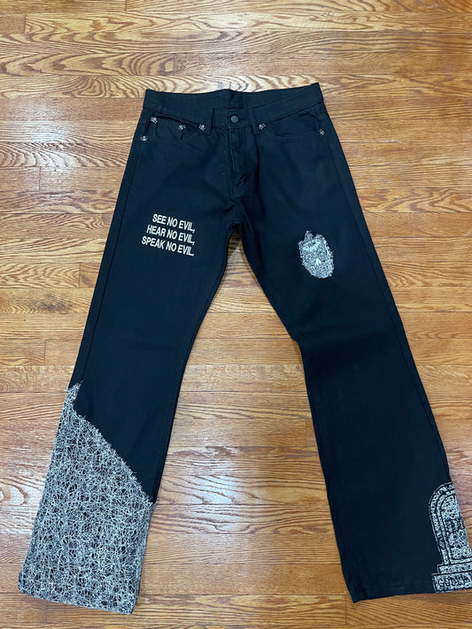 “SEE NO EVIL”  Flare Jeans