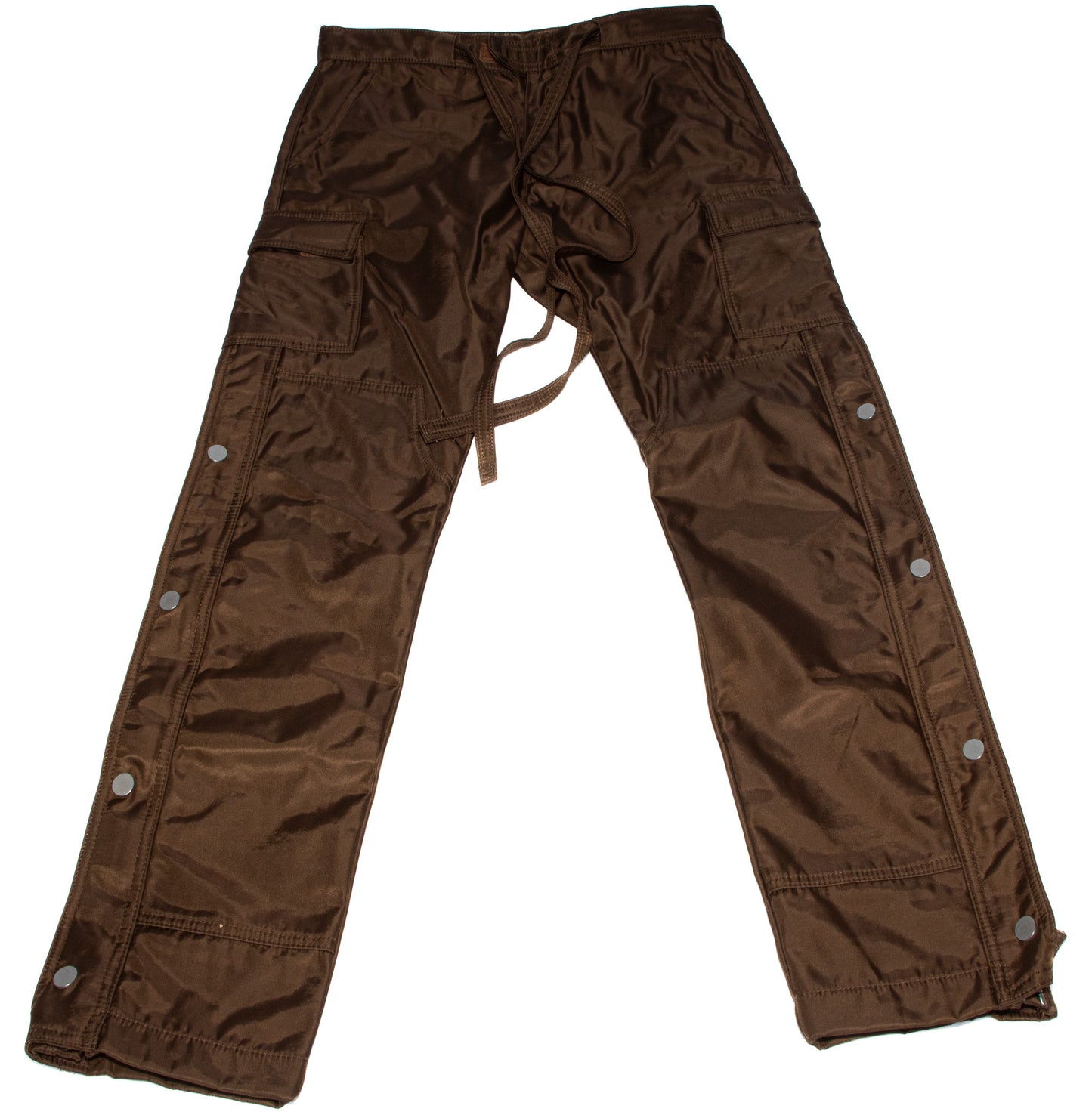 Brown Cargo Pants with Mint Skull embroidery
