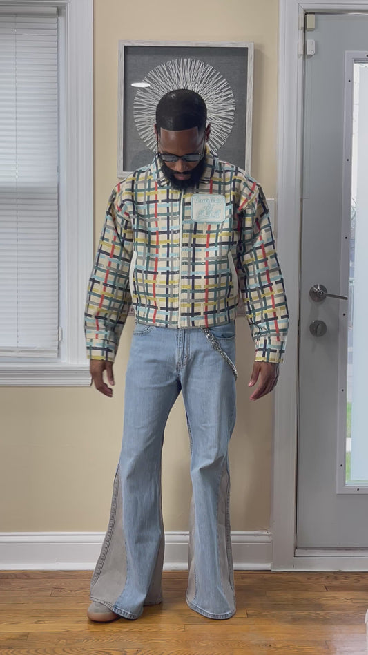 Multi colored jacket with DBR patch